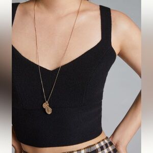 Anthropologie 100% Cashmere Black Cropped Tank sz. Small